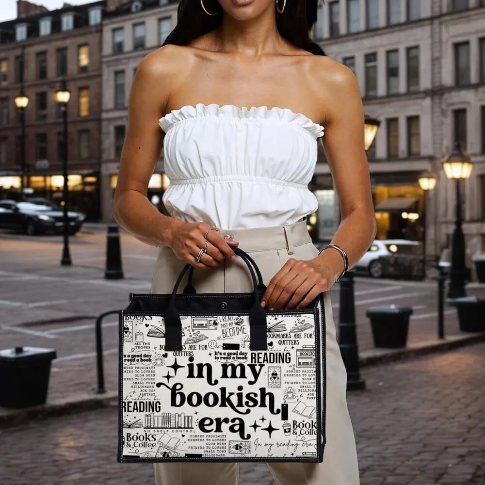 Bookish Canvas Tote Bag Reading Lover Gift Bookworm Shopper